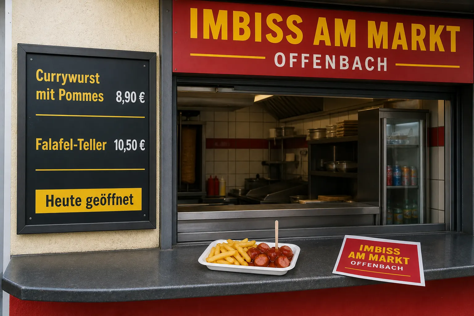 Mockup für einen bodenständigen Imbiss